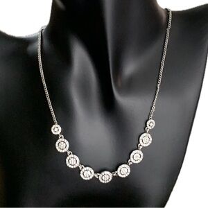 Givenchy Sparkly Crystal Silver-Plated Necklace